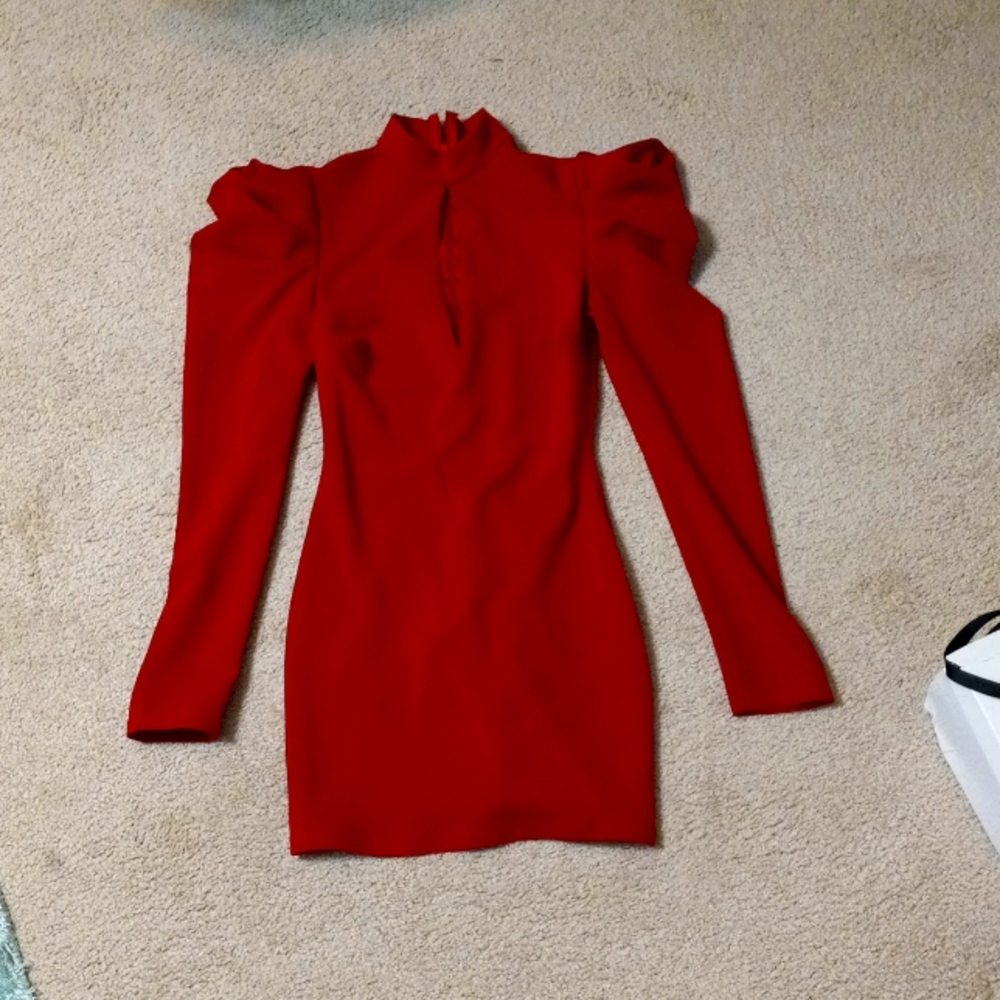 Red long sleeve dress
